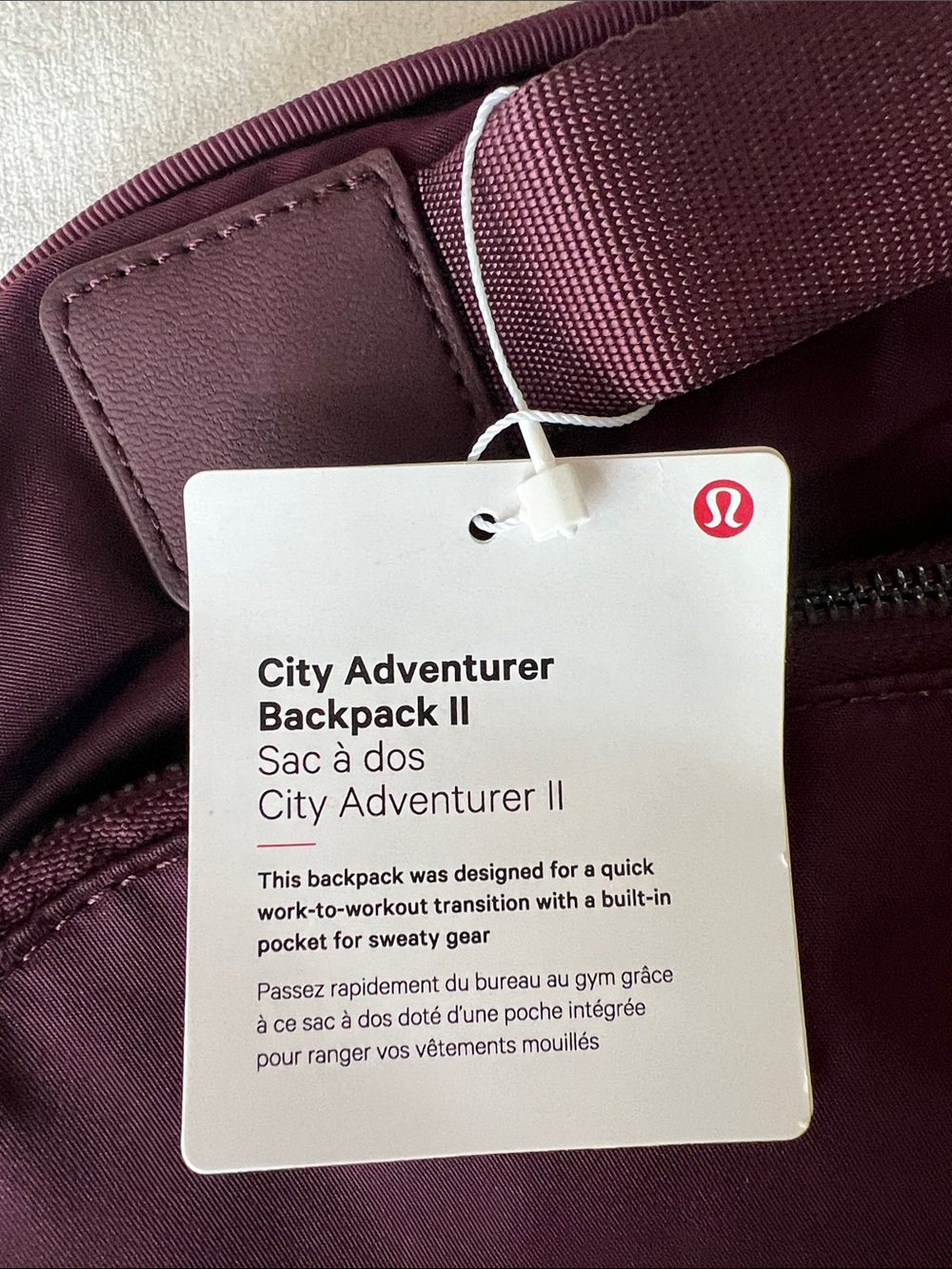 lululemon City Adventure Backpack II cassis maroon new nwt - Picture 4 of 11